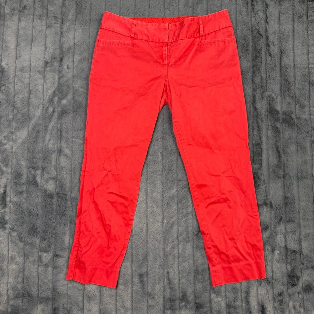 The Limited Collection Drew Fit Pants Womens 8 Coral Red Cotton Stretch Cropped
